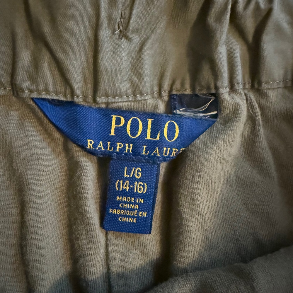 Polo Ralph Lauren Kids Olive Green Jogger Pants Hiking Casual Large (14-16) - Picture 4 of 5